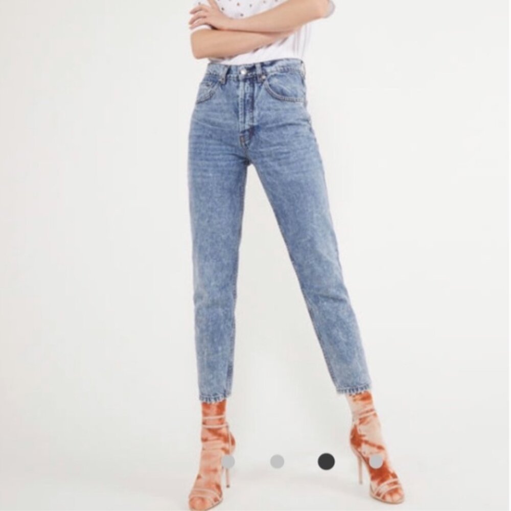 The Kooples Jeans Mily Relaxed High Waist Ankle Acid Wash Straight Leg Size 25